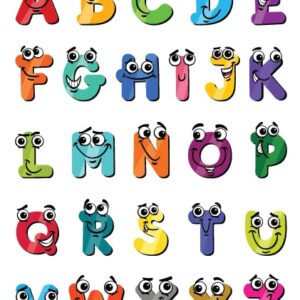 מדבקות אותיות ABC אנגלית מעוטר